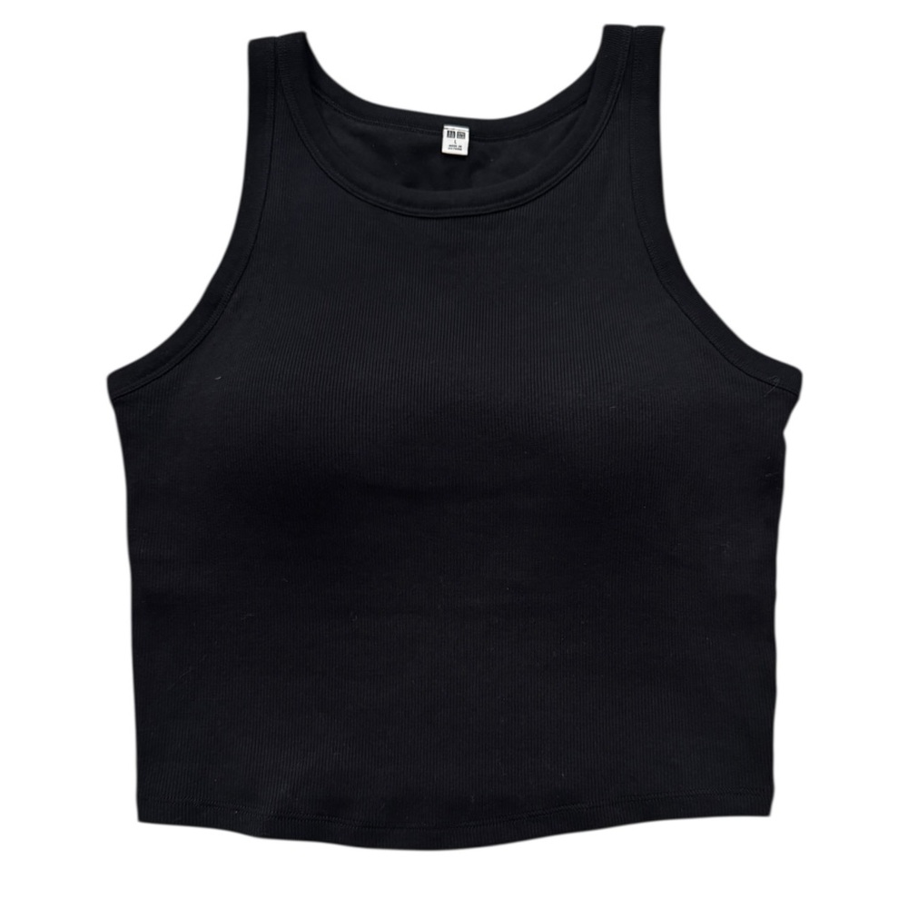 Uniqlo Black Ribbed Tank Top - Picture 2 of 6